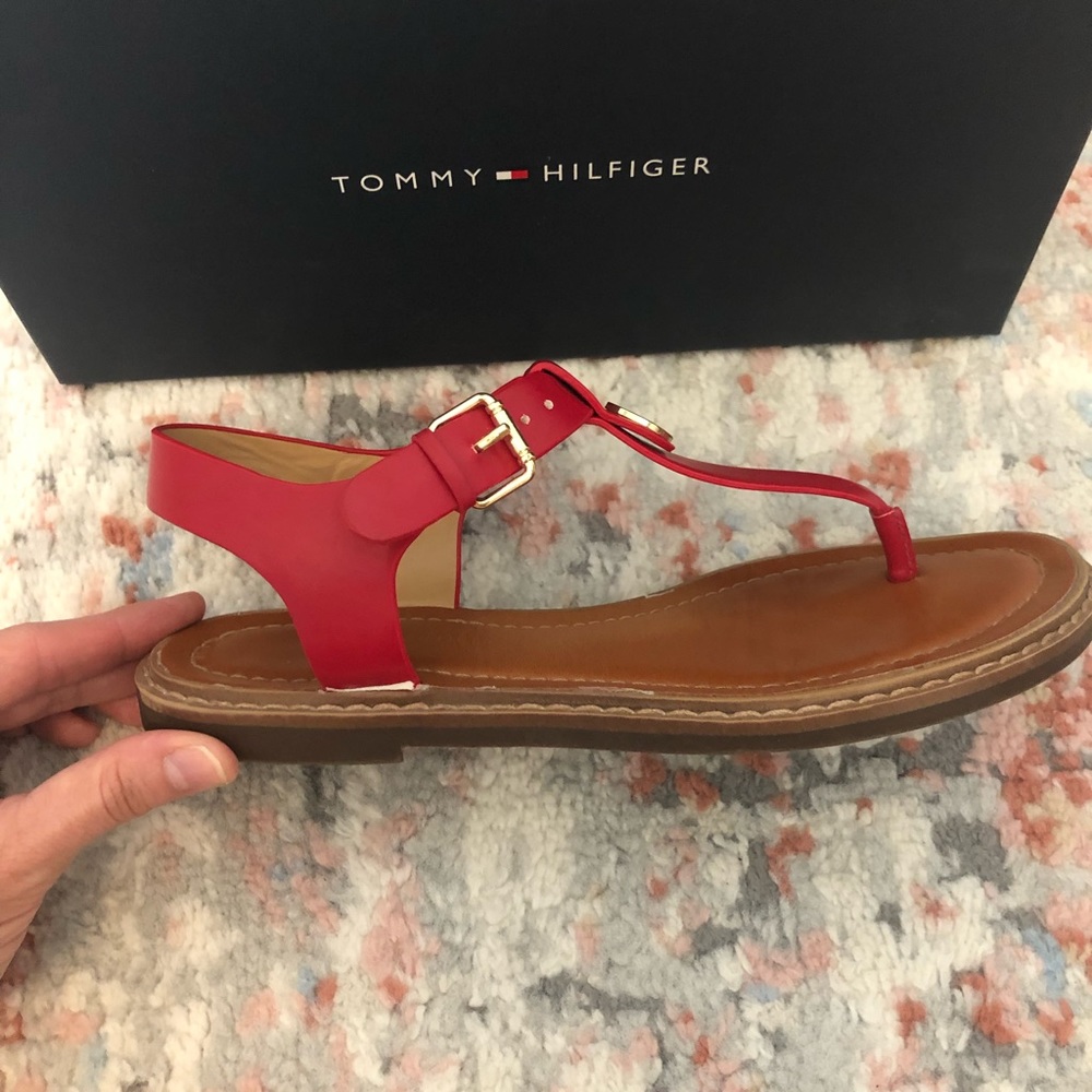 Tommy Hilfiger Burke Red Sandals - Picture 2 of 15